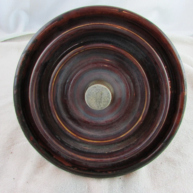 Vintage Suspension Disk Brown Ceramic Porcelain High Voltage PP Insulator 1939 4