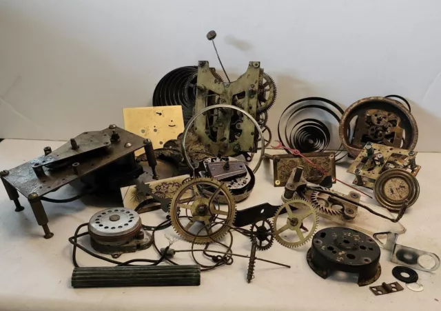 Vintage Mixed Lot of 25+ Clock Parts for Steampunk Art