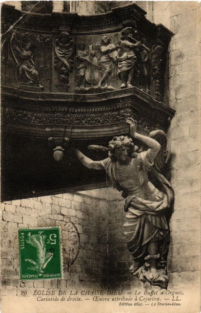 CPA AK Église de La CHAISE-DIEU Le Buffe d'Orgues Cariatide de droite (586030)