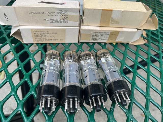 Vintage CEI RFT EL34 6CA7 Dimple Top O Getter Amplifier Tube Quad Nos Vintage CEI RFT EL34 6CA7 Dimple Top O Getter Amplifier Tube Quad Nos
