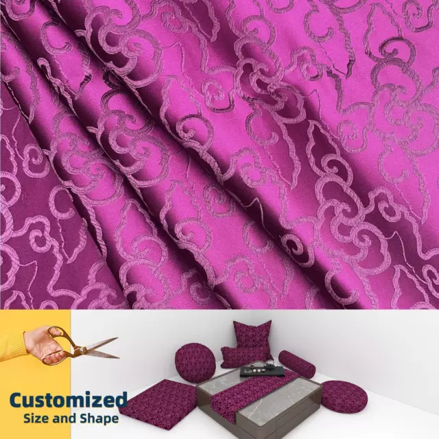 Bd154*TAILOR MADE Cover/Runner/Bolster case*Plum Purple Red Swirl Spin Brocade