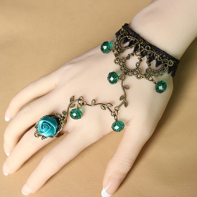 Chinese Style Retro Sexy Lace Bracelet Set, Bracelet, Ring, One Female Jewelry
