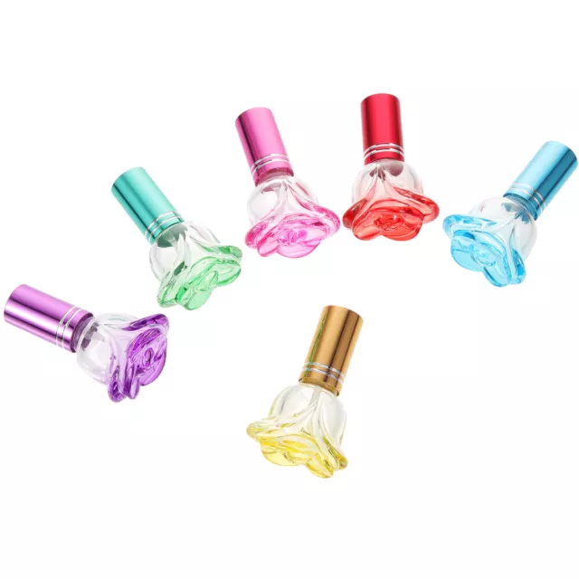 6pcs Mini Glass Rose Atomizers Spray Bottles 6ml-NJ