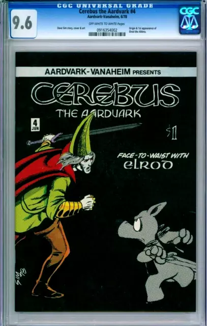 CEREBUS THE AARDVARK 4 CGC 9.6 Origin 1st ELROD THE ALBINO AardvarkVanaheim 1978