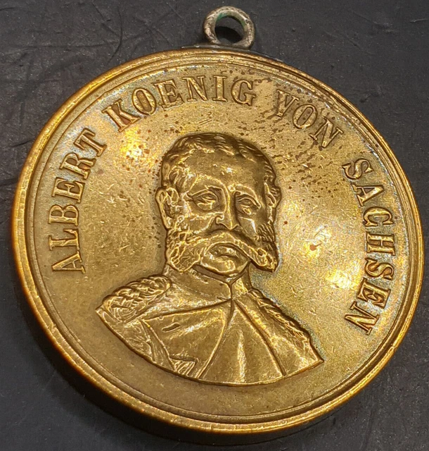 MEDAGLIA ALBERTO IL Re di Sassonia Dio con noi Federazione Guerriera