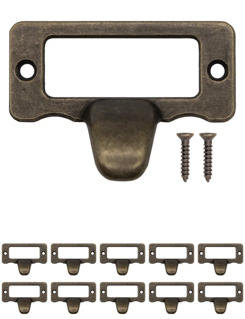 FUXXER® 10x maniglie finestra etichette, effetto antico, 47x34 mm, set 10, bronzo