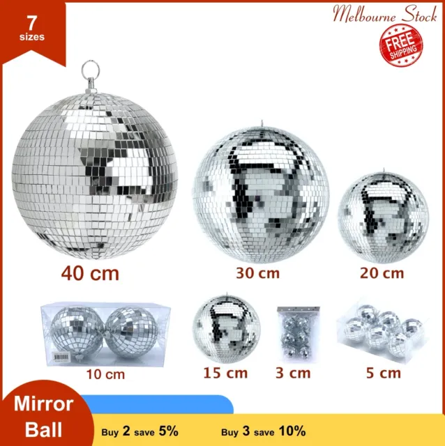 3/5/15/20/30/40 cm Mirror Balls Glass Disco Reflective Ball DJ Dance Event Party