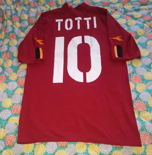 Totti Maglia Roma Anni 2000' Calcio Shirt Jersey Camiseta Mazda Diadora Vintage