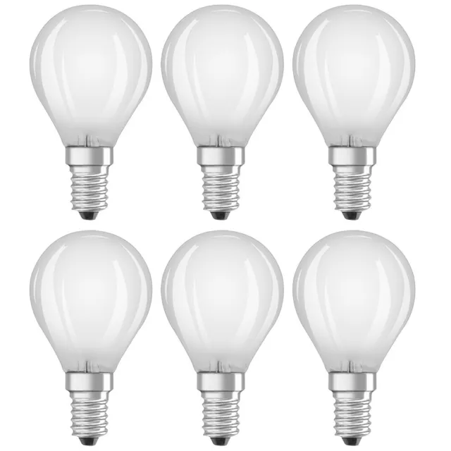 6 x Bellalux LED Filament Tropfen 4W = 40W E14 matt 470lm Kugeln warmweiß 2700K