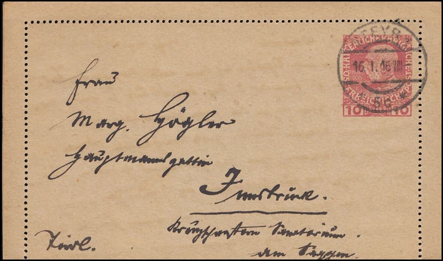Österreich Kartenbrief 47 Regierungsjubiläum Kaiser Franz Joseph STEYR 1 16.1.16