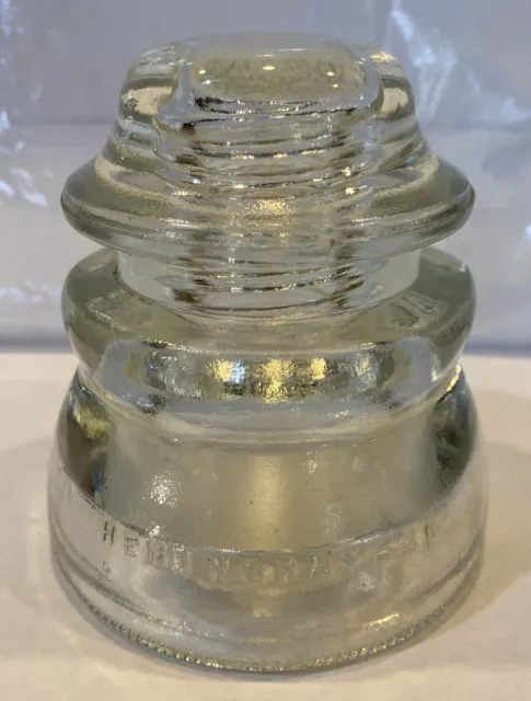 Vintage Hemingray 45 Heavy Clear Glass Collectible Insulator 7-42 Made In USA