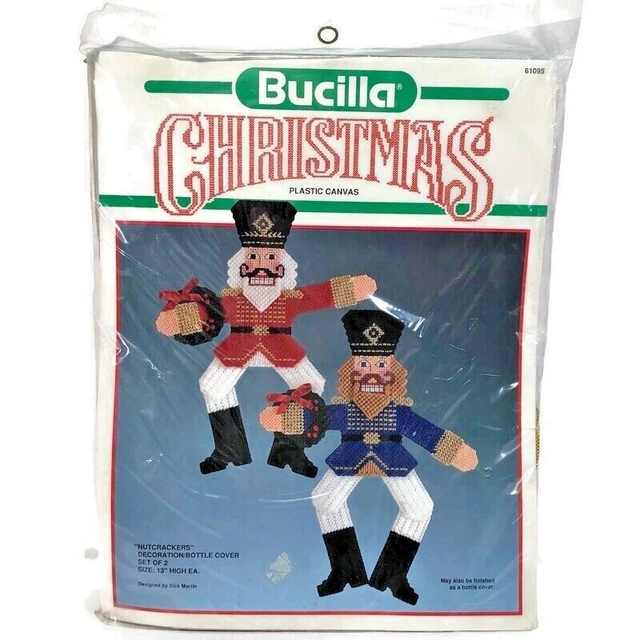 NUEVO Bucilla Navidad Cascanueces Decoración Botella Cubierta Plástico Lona 61095