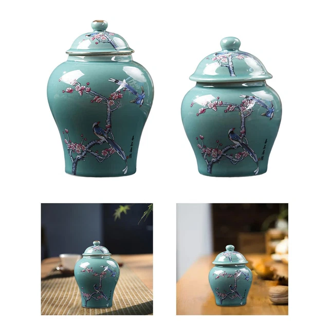 Bocs En Céramique: Pot De Gingembre En Céramique Percé En Or Avec Couvercle Stockage Décoratif Et Vase À Bourgeons, Pot De Temple En Réseau Sculpté Pour Décoration Intérieure Du 22,2 € | DHgate