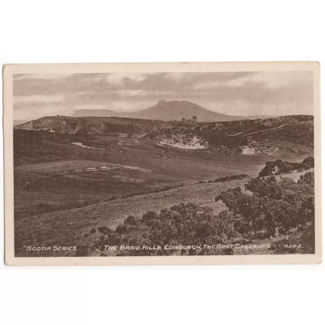 EDINBURGH Braid Hills Viewed from 1st Tee of Golf Course Postcard, Unused