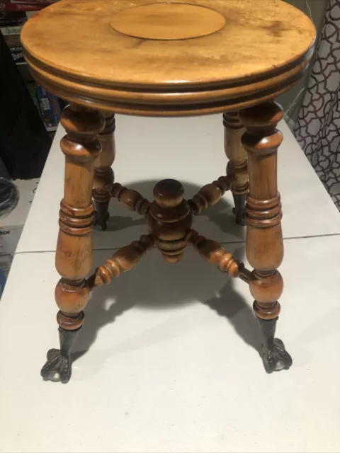 Vintage Claw Piano Foot Stool Glass Leg 15.5
