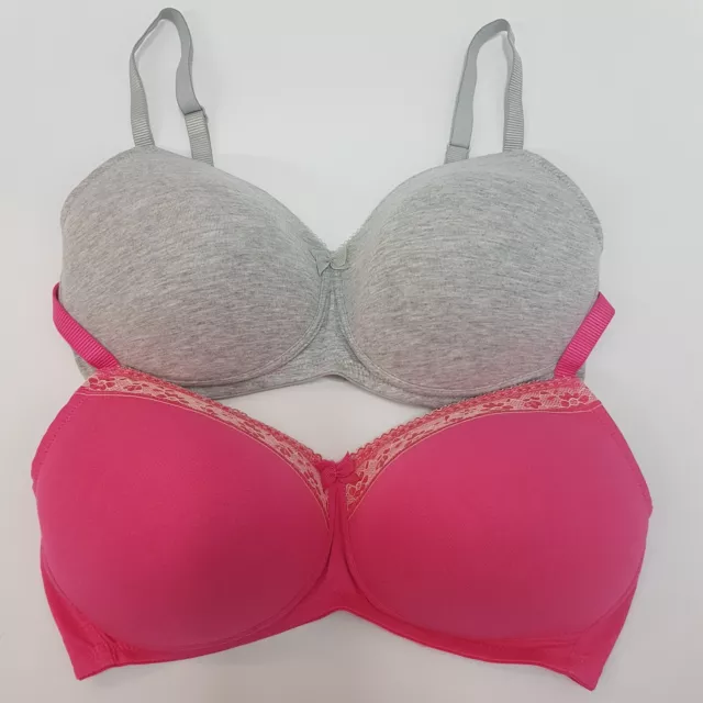 EX M&S T33 9199 2 Pack Non Wired Padded T-Shirt Bra (S18)