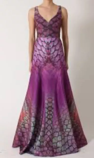 Black Halo Eve By Laurel Berman Mascarade Maxi Gown Dress Iridescent Purple