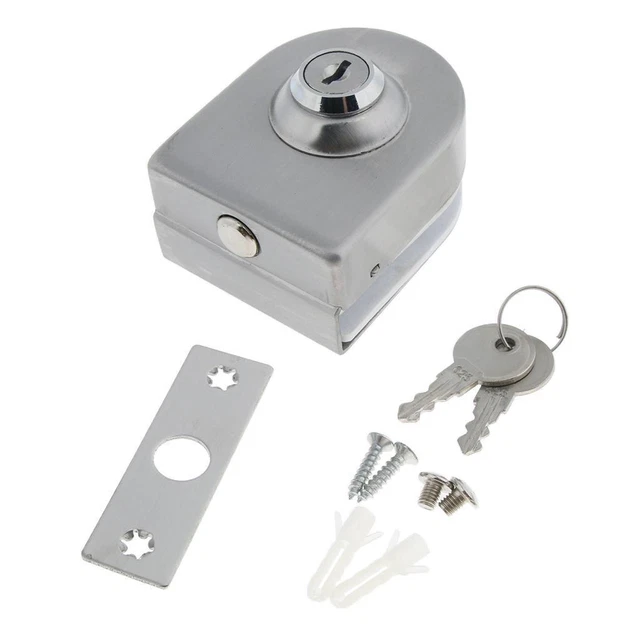 2 chiavi acciaio inox porta singola vetro serratura porta vetro senza cornice serratura porta