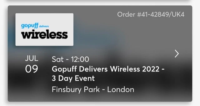 Saturday Wireless Ticket Finsbury Park‼️