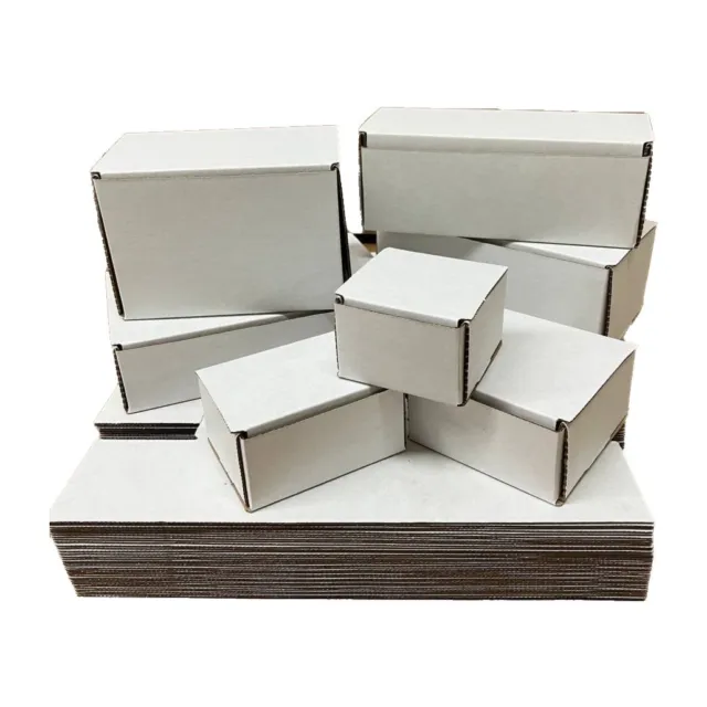 50 4x2x2 White Corrugated Cardboard Boxes Packing Shipping Mailing Box