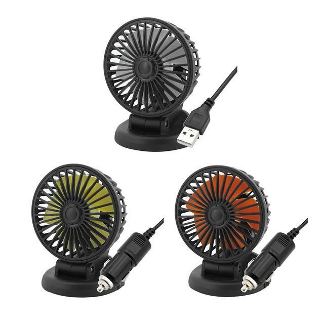 5/12/24V AIR CIRCULATORS USB 2 Speed Cooling Fan Adjustable for Car SUV ...
