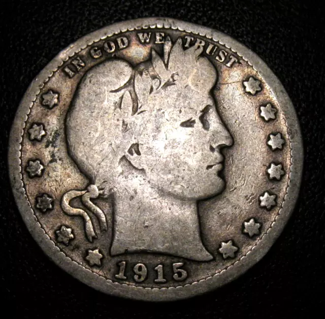 Old Us Coins Silver 1915 S Barber Quarter 25