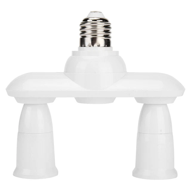 Adaptador de enchufe de luz giratoria enchufe de lámpara ajustable (2 cabezales)