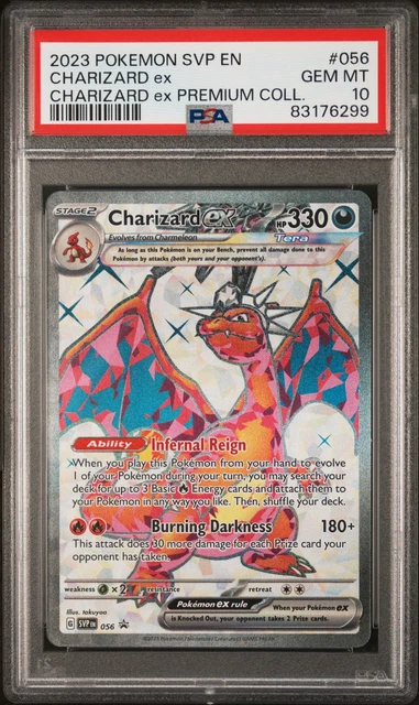 PSA 10 Gem Mint 2023 Pokemon Charizard EX SVP EN 056 Black Star Promo