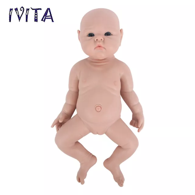 Muñeca de silicona fluida renacida IVITA 19"" muñeca de silicona hecha a mano niños regalo 3