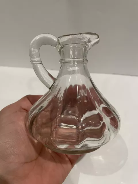 Vtg Hazel Atlas Clear Glass Oil/Vinegar Cruet Dispensing Bottle Without Stopper 2
