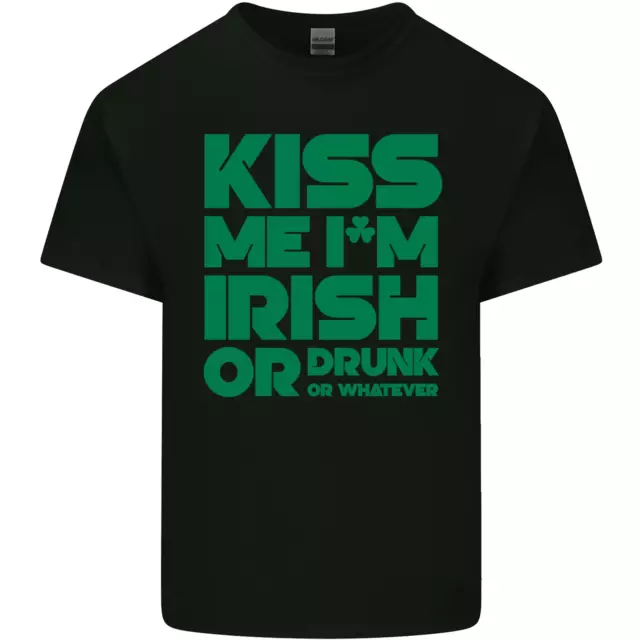 Kiss Me Im Irish or Drunk St Patricks Day Mens Cotton T-Shirt Tee Top