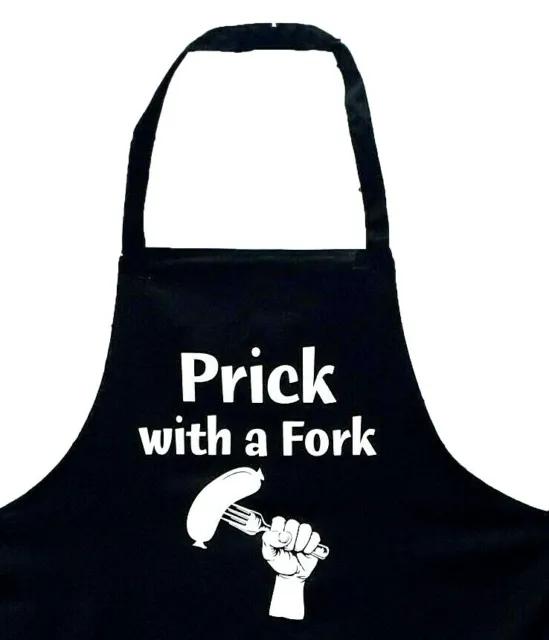 Apron - Prick With A Fork Novelty Adult Funny Gift Christmas Chef Black 100% Cot