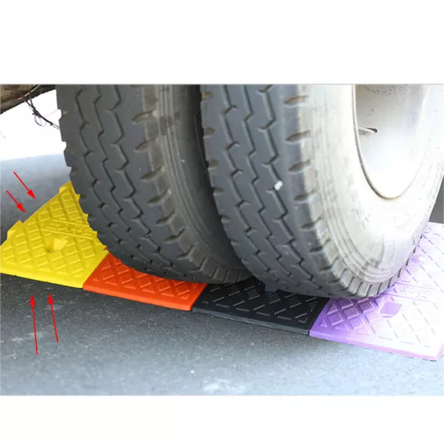 Car 1x Yellow Portable Hard Plastic Threshold Ramp Heavy Duty Curb Universal 3