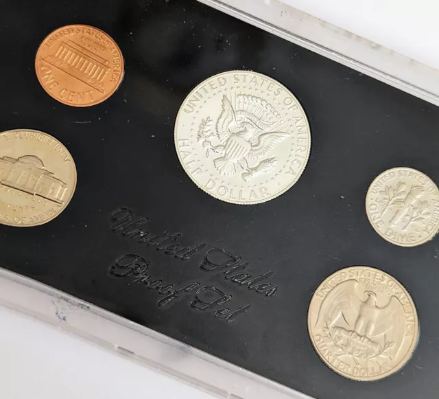 1968 S USA 5 Coin Proof Set San Francisco Mint With Silver Kennedy Half Dollar