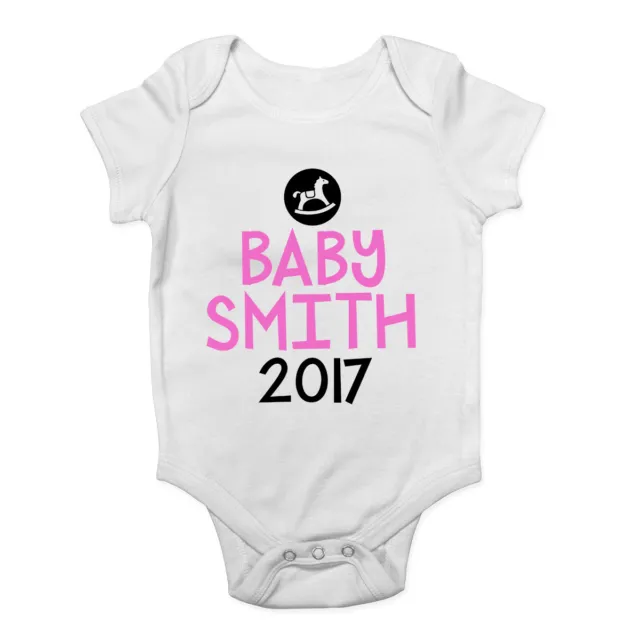 Personalised ANY NAME Girls Baby Grow Bodysuit Vest New Baby Gift