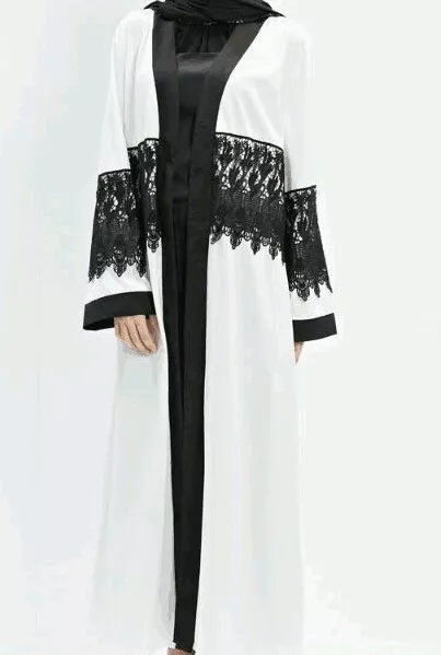 Damen Offene Vorderseite Abaya / Maxi Kleid / Islamisches Burka Kleidung / Saudi