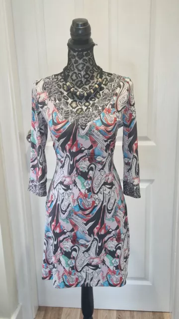 bcbg maxazria dress Abstract Art Pattern Shift Jersey Dress Size M Fits 12