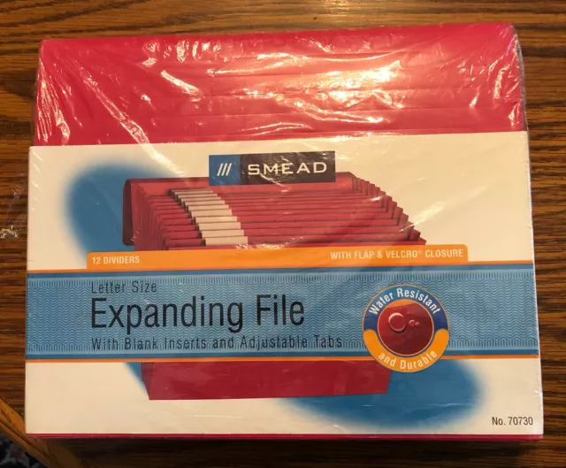 Smead Expanding File Water Resistant Red 12 Dividers 70730