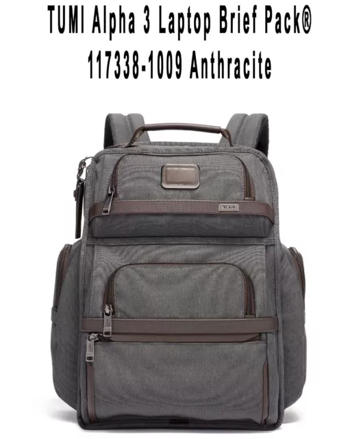TUMI Alpha 3 Laptop Brief Pack® 117338-1009 Anthracite