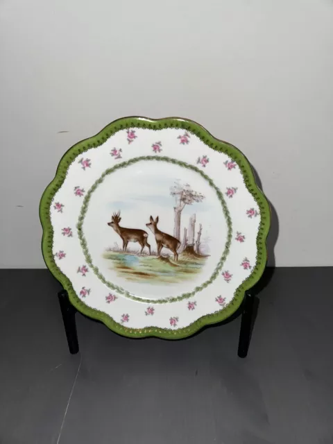 Vintage Limoges Bassett Austria Porcelain Hand Painted Game Cabinet Plate (Set)