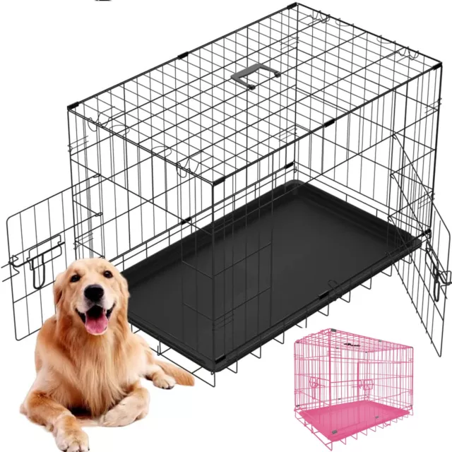 Dog Cage Puppy Training Crate Pet Carrier Small Medium Large XL Metal Cages