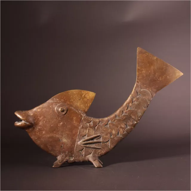 13042 Size Bobo Bronze Figure Fish Burkina Faso Lost Form 2,2kg