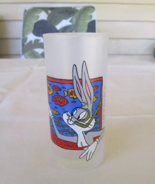 Collectable Warner Bros. 1991 Bugs Bunny Frosted Drinking Glass *Looney Tunes