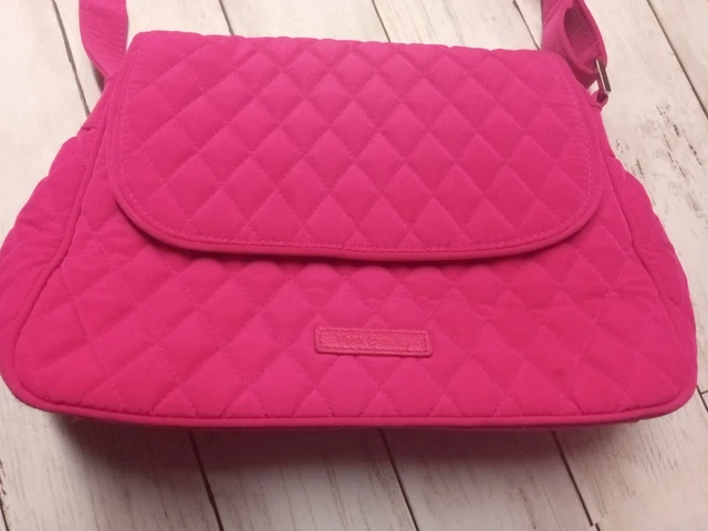 Pink Vera Bradley Quilted Crossbody Bag Purse With Adjustable Strap