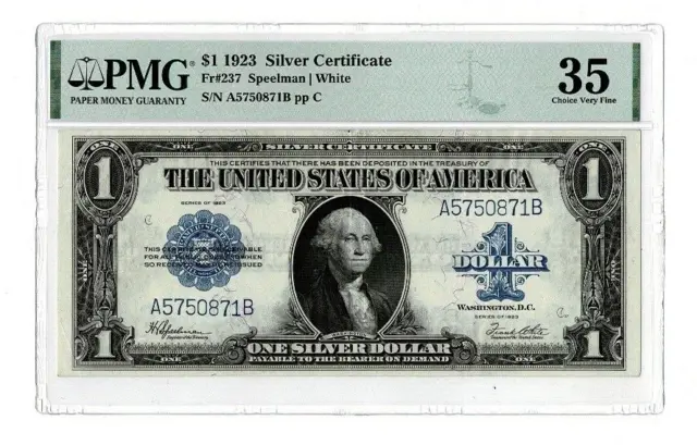 1923 $1 Dollar Silver Certificate Note FR237 PMG Choice VF 35