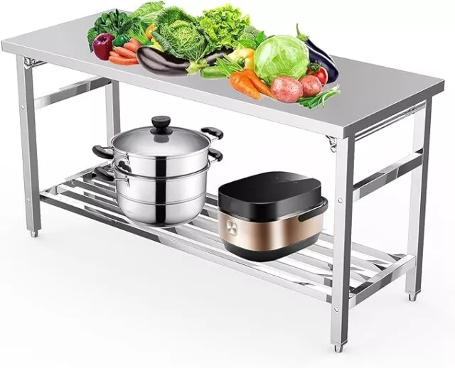 Stainless Steel 24" x60" NSF Kitchen Work Prep Table with Adjustable Undershelf