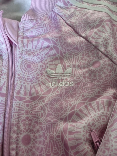 Girls Adidas Tracksuit Top, age 2-3, jacket, zip up, pink, unisex, pattern 2
