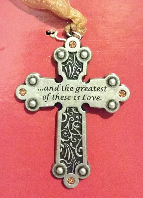 New  Collectible Christmas Ornament Made with Swarovski Elements Love Cross