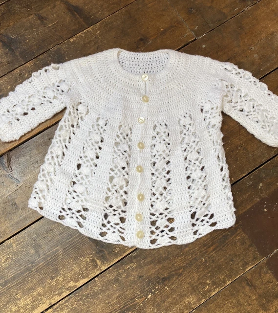 Vintage Girls Swing Cardigan Crochet Hand Knitted Age 3-4 Years