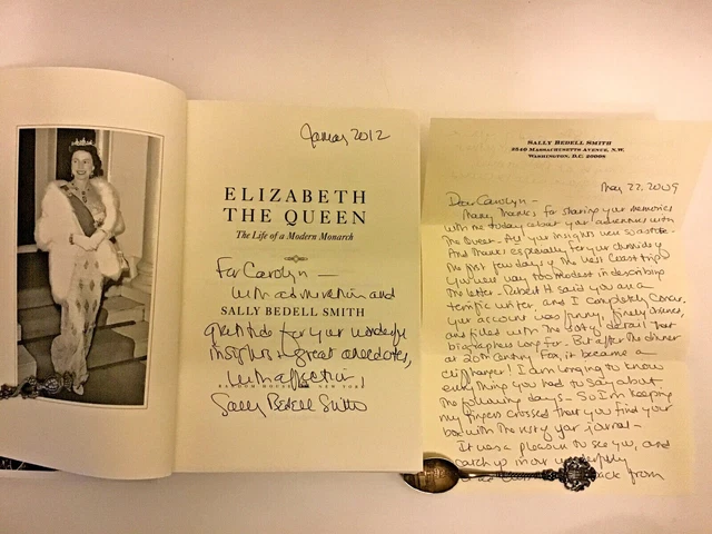Signed Elizabeth the Queen by Sally Bedell W Hand Written Letter Signed .1st Ed